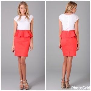 Alice and Olivia peplum color block dress
